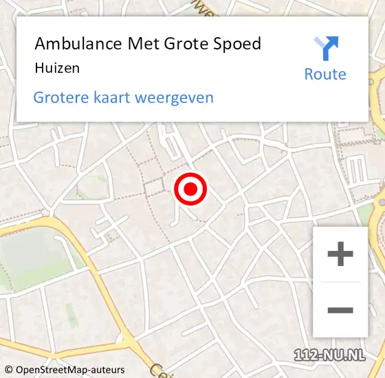 Locatie op kaart van de 112 melding: Ambulance Met Grote Spoed Naar Huizen op 13 april 2025 13:03