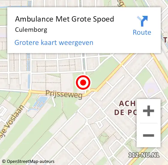 Locatie op kaart van de 112 melding: Ambulance Met Grote Spoed Naar Culemborg op 13 april 2025 16:34