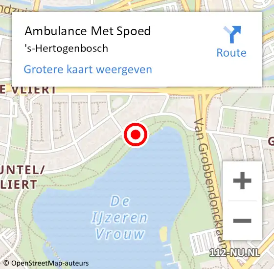 Locatie op kaart van de 112 melding: Ambulance Met Spoed Naar 's-Hertogenbosch op 13 april 2025 16:47