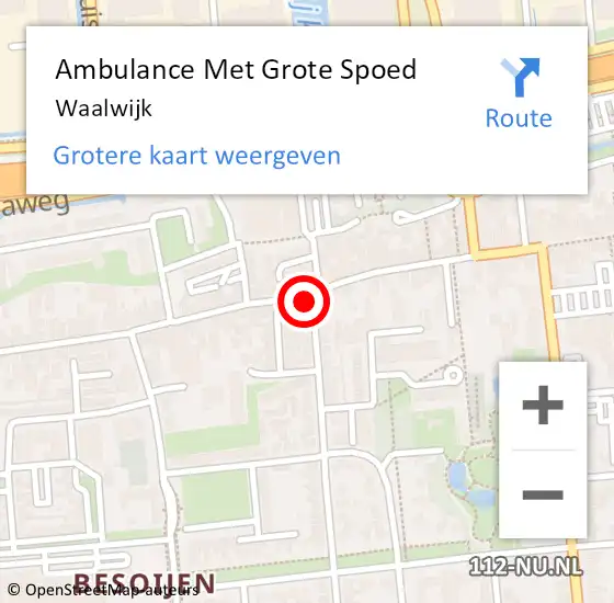 Locatie op kaart van de 112 melding: Ambulance Met Grote Spoed Naar Waalwijk op 13 april 2025 18:27