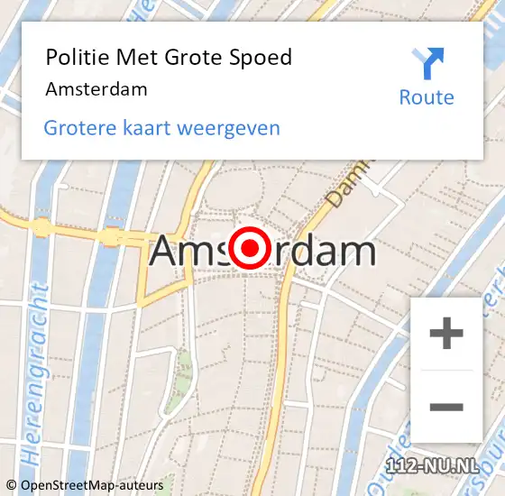 Locatie op kaart van de 112 melding: Politie Met Grote Spoed Naar Amsterdam op 13 april 2025 20:04