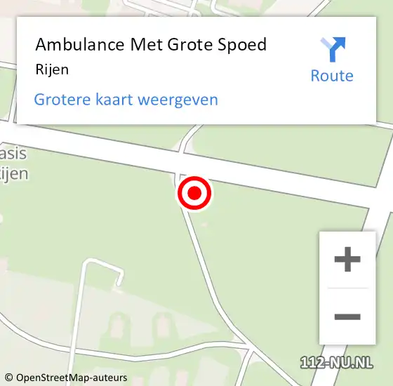 Locatie op kaart van de 112 melding: Ambulance Met Grote Spoed Naar Rijen op 13 april 2025 20:30