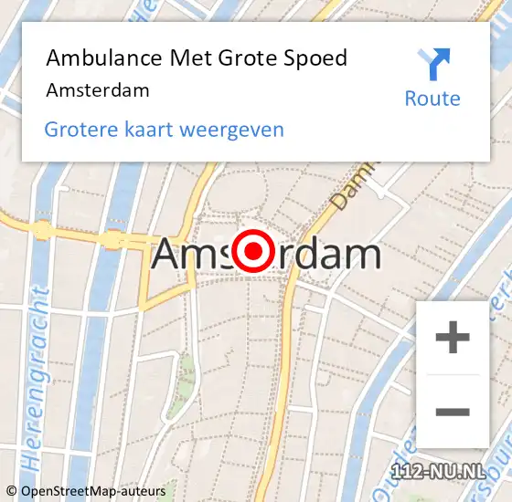 Locatie op kaart van de 112 melding: Ambulance Met Grote Spoed Naar Amsterdam op 13 april 2025 21:07