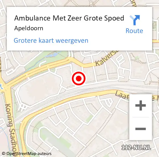Locatie op kaart van de 112 melding: Ambulance Met Zeer Grote Spoed Naar Apeldoorn op 13 april 2025 21:35