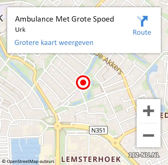 Locatie op kaart van de 112 melding: Ambulance Met Grote Spoed Naar Urk op 14 april 2025 05:20