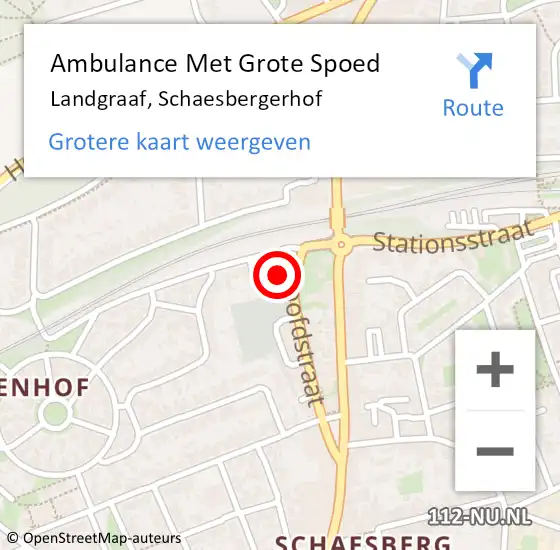 Locatie op kaart van de 112 melding: Ambulance Met Grote Spoed Naar Landgraaf, Schaesbergerhof op 13 november 2014 11:06