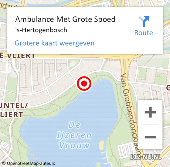 Locatie op kaart van de 112 melding: Ambulance Met Grote Spoed Naar 's-Hertogenbosch op 14 april 2025 09:04