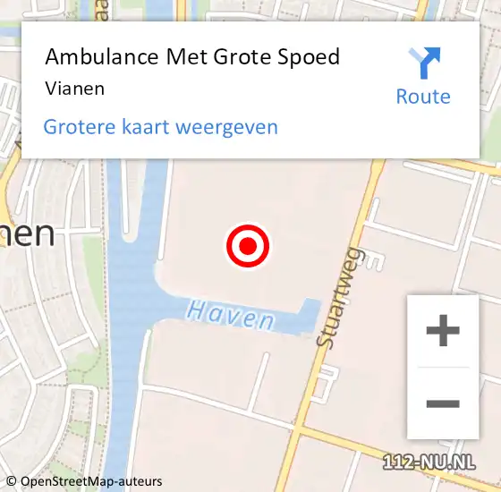 Locatie op kaart van de 112 melding: Ambulance Met Grote Spoed Naar Vianen op 14 april 2025 12:03