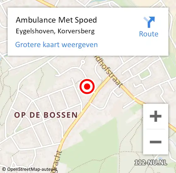 Locatie op kaart van de 112 melding: Ambulance Met Spoed Naar Eygelshoven, Korversberg op 13 november 2014 11:46