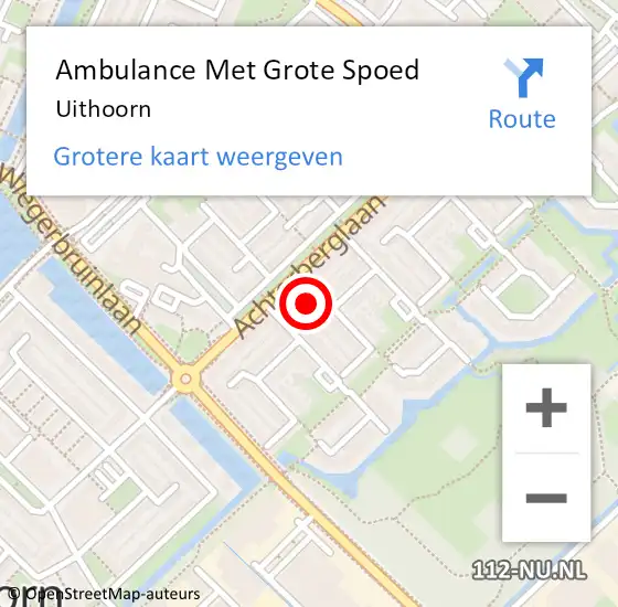 Locatie op kaart van de 112 melding: Ambulance Met Grote Spoed Naar Uithoorn op 14 april 2025 13:52