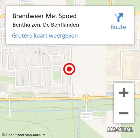 Locatie op kaart van de 112 melding: Brandweer Met Spoed Naar Benthuizen, De Bentlanden op 13 november 2014 11:55