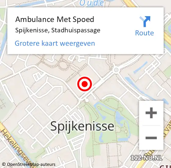 Locatie op kaart van de 112 melding: Ambulance Met Spoed Naar Spijkenisse, Stadhuispassage op 14 april 2025 15:17
