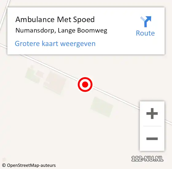 Locatie op kaart van de 112 melding: Ambulance Met Spoed Naar Numansdorp, Lange Boomweg op 13 november 2014 12:22