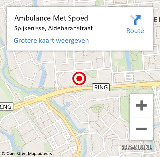 Locatie op kaart van de 112 melding: Ambulance Met Spoed Naar Spijkenisse, Aldebaranstraat op 14 april 2025 19:04