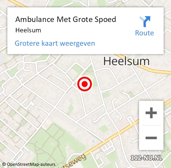 Locatie op kaart van de 112 melding: Ambulance Met Grote Spoed Naar Heelsum op 15 april 2025 17:40