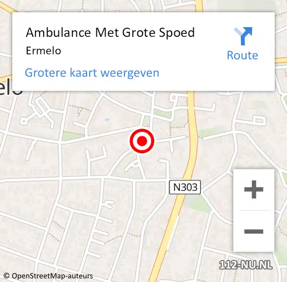 Locatie op kaart van de 112 melding: Ambulance Met Grote Spoed Naar Ermelo op 15 april 2025 19:50