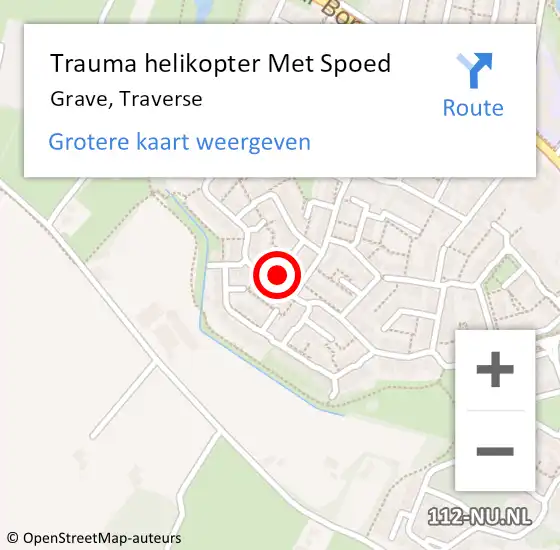 Locatie op kaart van de 112 melding: Trauma helikopter Met Spoed Naar Grave, Traverse op 16 april 2025 04:16