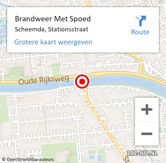 Locatie op kaart van de 112 melding: Brandweer Met Spoed Naar Scheemda, Stationsstraat op 16 april 2025 08:23