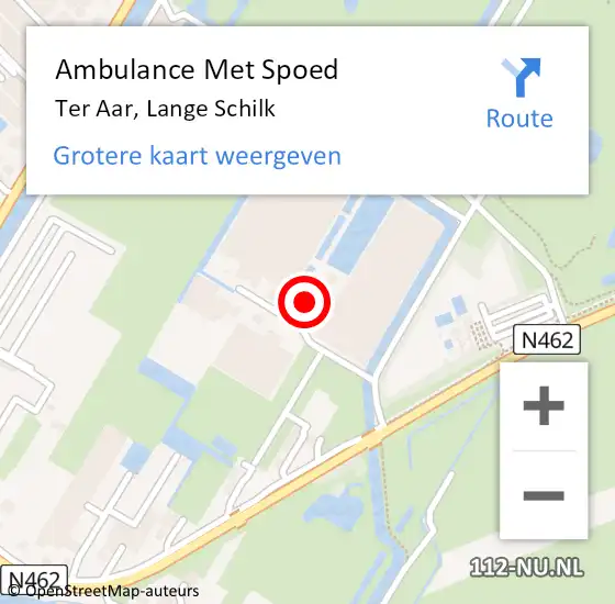 Locatie op kaart van de 112 melding: Ambulance Met Spoed Naar Ter Aar, Lange Schilk op 13 november 2014 14:50