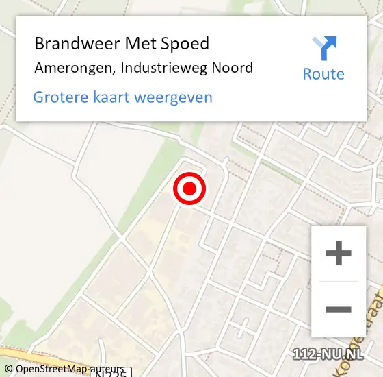 Locatie op kaart van de 112 melding: Brandweer Met Spoed Naar Amerongen, Industrieweg Noord op 13 november 2014 15:03