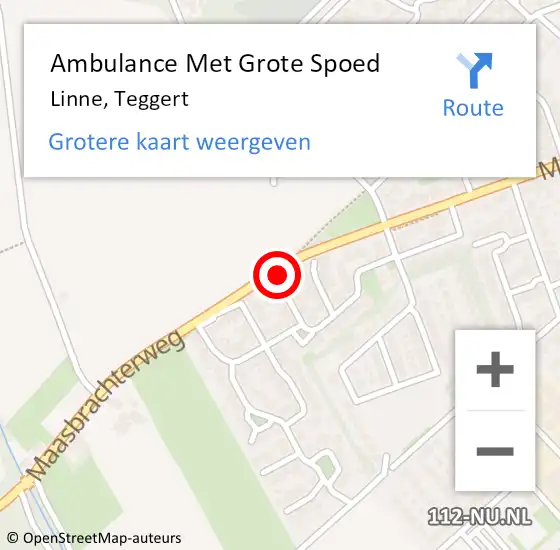 Locatie op kaart van de 112 melding: Ambulance Met Grote Spoed Naar Linne, Teggert op 21 oktober 2013 02:24