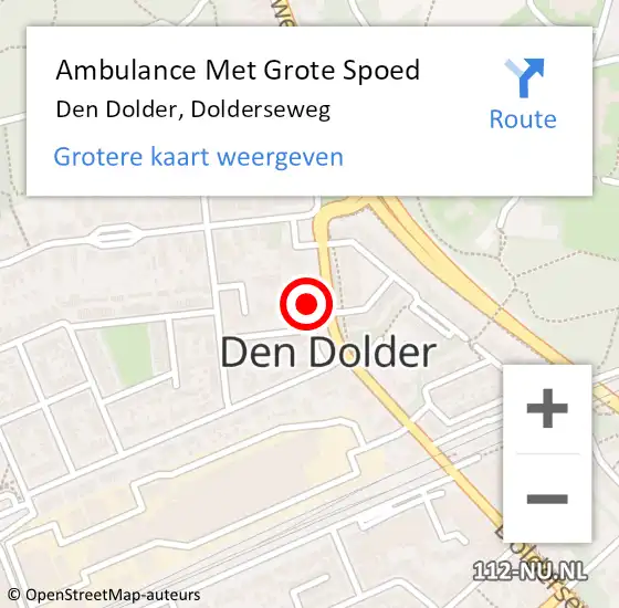 Locatie op kaart van de 112 melding: Ambulance Met Grote Spoed Naar Den Dolder, Dolderseweg op 13 november 2014 15:45