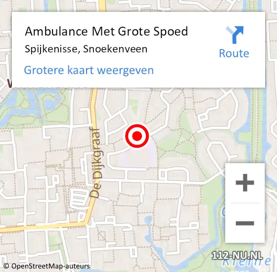 Locatie op kaart van de 112 melding: Ambulance Met Grote Spoed Naar Spijkenisse, Snoekenveen op 16 april 2025 22:41