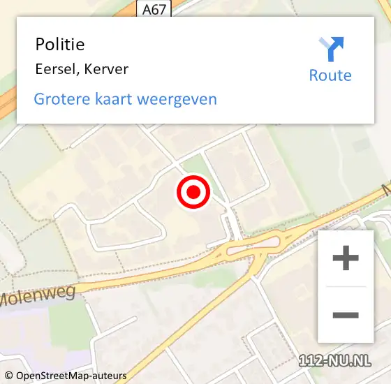 Locatie op kaart van de 112 melding: Politie Eersel, Kerver op 17 april 2025 12:09