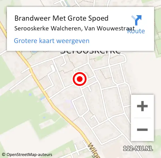 Locatie op kaart van de 112 melding: Brandweer Met Grote Spoed Naar Serooskerke Walcheren, Van Wouwestraat op 21 oktober 2013 03:13