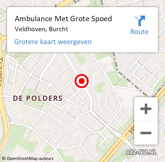 Locatie op kaart van de 112 melding: Ambulance Met Grote Spoed Naar Veldhoven, Burcht op 13 november 2014 18:00