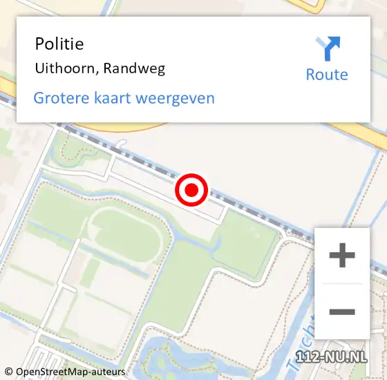 Locatie op kaart van de 112 melding: Politie Uithoorn, Randweg op 13 november 2014 18:05