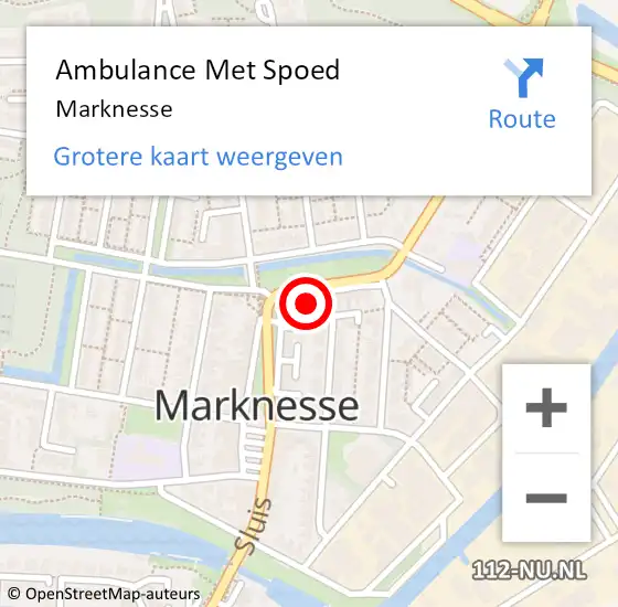 Locatie op kaart van de 112 melding: Ambulance Met Spoed Naar Marknesse op 18 april 2025 03:56