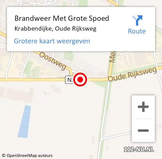 Locatie op kaart van de 112 melding: Brandweer Met Grote Spoed Naar Krabbendijke, Oude Rijksweg op 21 oktober 2013 04:09