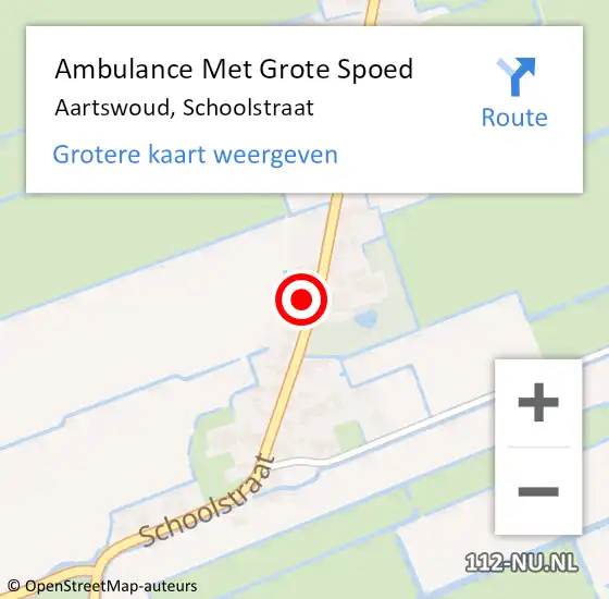 Locatie op kaart van de 112 melding: Ambulance Met Grote Spoed Naar Aartswoud, Schoolstraat op 13 november 2014 20:20