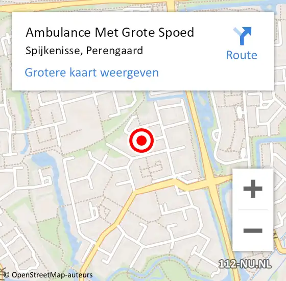 Locatie op kaart van de 112 melding: Ambulance Met Grote Spoed Naar Spijkenisse, Perengaard op 19 april 2025 05:01
