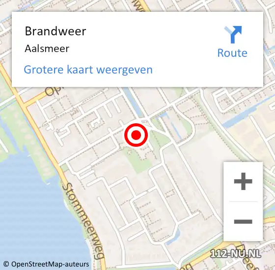 Locatie op kaart van de 112 melding: Brandweer Aalsmeer op 19 april 2025 08:20