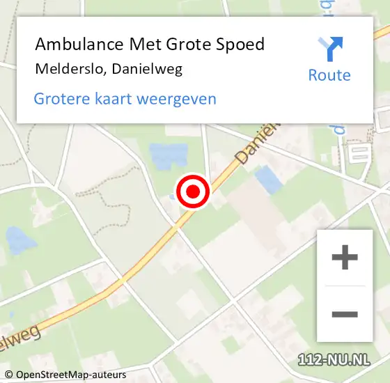 Locatie op kaart van de 112 melding: Ambulance Met Grote Spoed Naar Melderslo, Danielweg op 13 november 2014 23:52