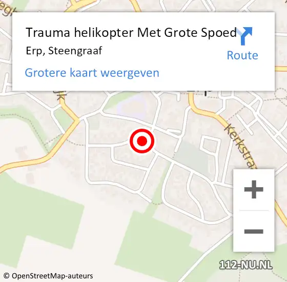 Locatie op kaart van de 112 melding: Trauma helikopter Met Grote Spoed Naar Erp, Steengraaf op 20 april 2025 02:09