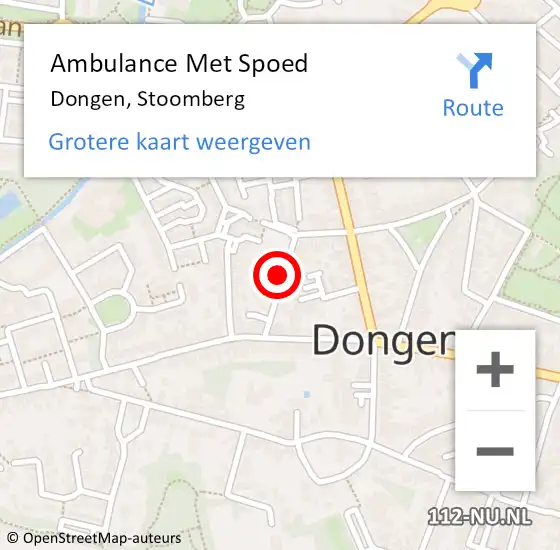 Locatie op kaart van de 112 melding: Ambulance Met Spoed Naar Dongen, Stoomberg op 14 november 2014 00:24