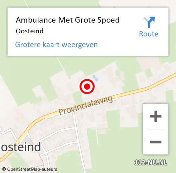 Locatie op kaart van de 112 melding: Ambulance Met Grote Spoed Naar Oosteind op 20 april 2025 08:09