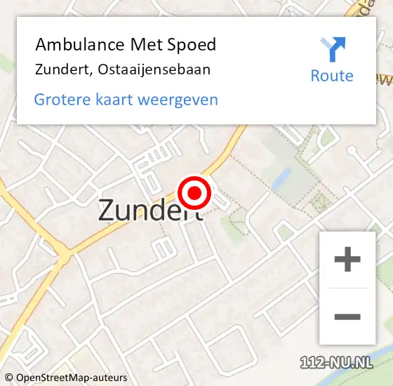 Locatie op kaart van de 112 melding: Ambulance Met Spoed Naar Zundert, Ostaaijensebaan op 14 november 2014 01:42