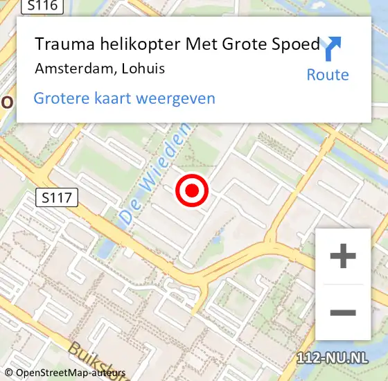 Locatie op kaart van de 112 melding: Trauma helikopter Met Grote Spoed Naar Amsterdam, Lohuis op 20 april 2025 18:49