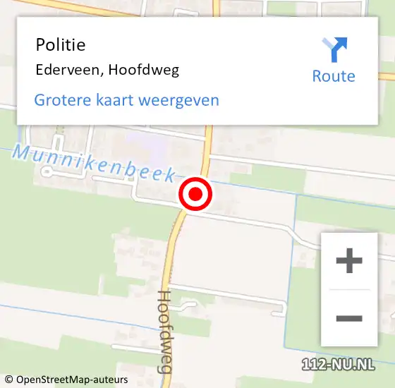 Locatie op kaart van de 112 melding: Politie Ederveen, Hoofdweg op 14 november 2014 07:15
