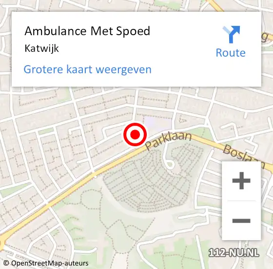 Locatie op kaart van de 112 melding: Ambulance Met Spoed Naar Katwijk op 21 april 2025 11:58