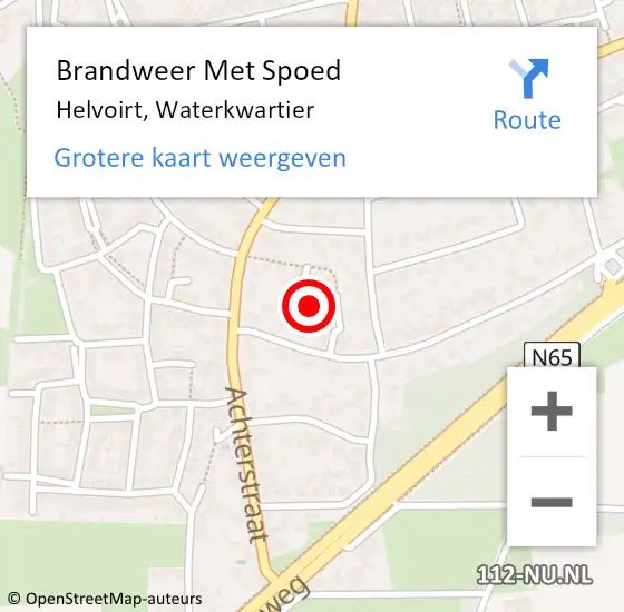 Locatie op kaart van de 112 melding: Brandweer Met Spoed Naar Helvoirt, Waterkwartier op 21 april 2025 15:14