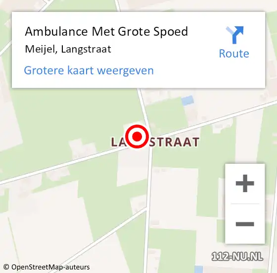 Locatie op kaart van de 112 melding: Ambulance Met Grote Spoed Naar Meijel, Langstraat op 14 november 2014 08:53