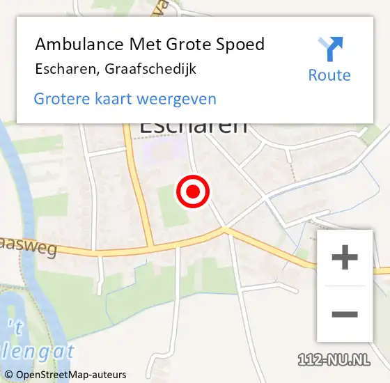 Locatie op kaart van de 112 melding: Ambulance Met Grote Spoed Naar Escharen, Graafschedijk op 14 november 2014 09:46