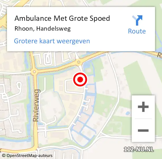 Locatie op kaart van de 112 melding: Ambulance Met Grote Spoed Naar Rhoon, Handelsweg op 21 oktober 2013 07:23