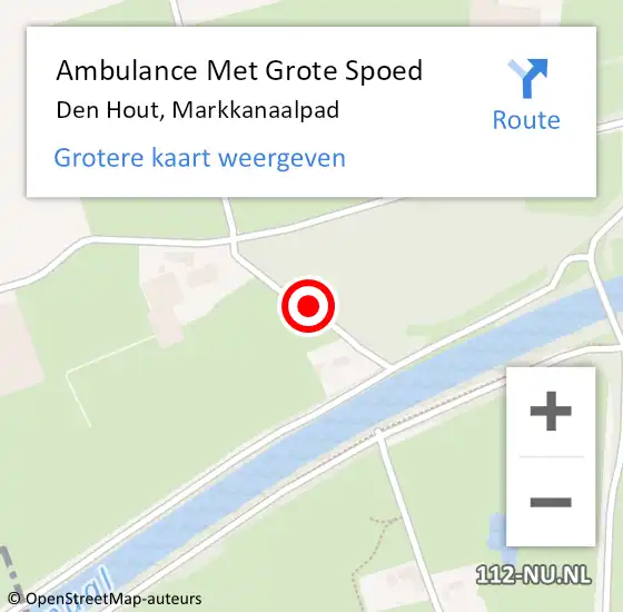 Locatie op kaart van de 112 melding: Ambulance Met Grote Spoed Naar Den Hout, Markkanaalpad op 14 november 2014 11:30