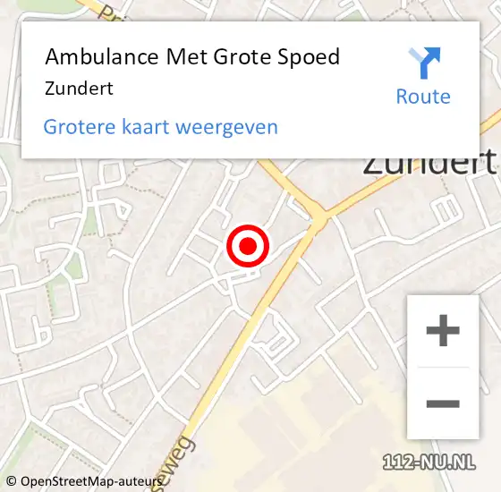 Locatie op kaart van de 112 melding: Ambulance Met Grote Spoed Naar Zundert op 23 april 2025 17:08